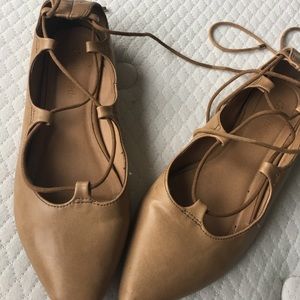 Lace up ballet flats